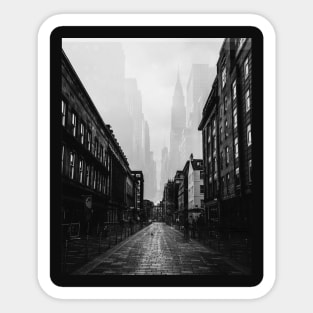 City Buildings Abstract Retro Vintage Design Sticker